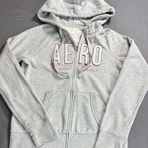 Aeropostale Heather Gray Hoodie Size S